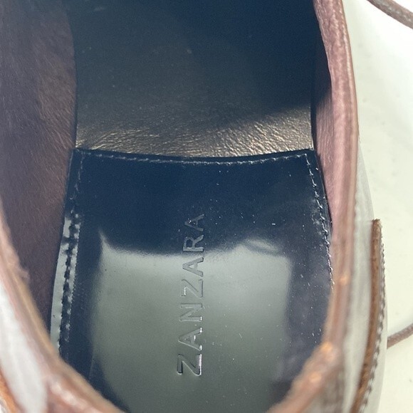 Zanzara Gauguin Cap Toe Oxford Brown Leather Lace Up Low Top Dress Shoe - Picture 13 of 16